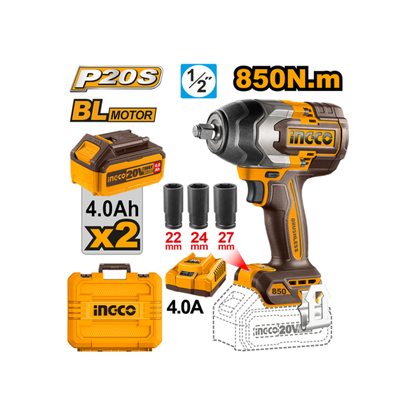 ელექტრო ქანჩის მოსახსნელი 20 V Li-Ion INGCO (CIWLI2085)