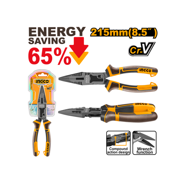 გრძელცხვირა 8.5"/215 მმ Proline HCLNP58200 INGCO