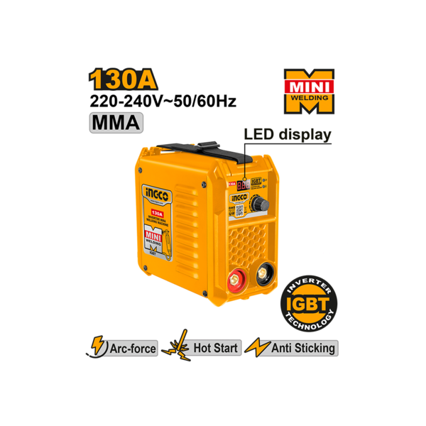 შედუღების აპარატი 130A (ლითონის) Mini INGCO (ING-MMA13018)