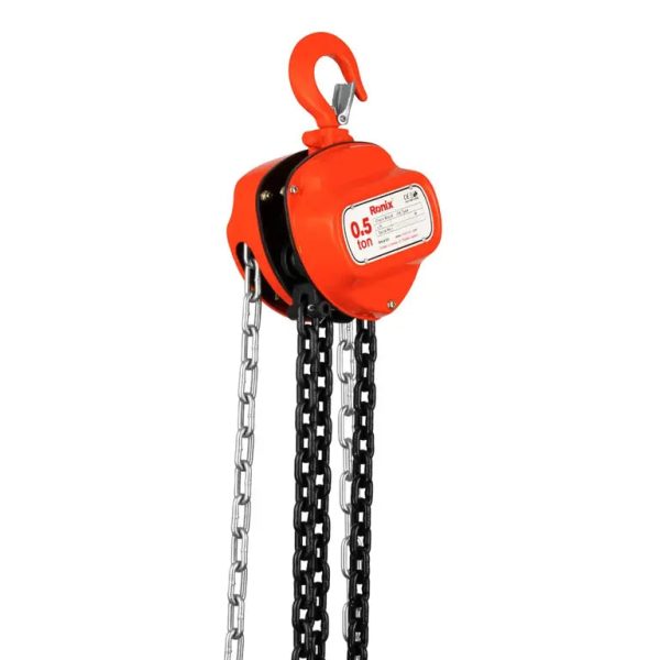 ხელის ჯაჭვური ამწე (ტალი) RONIX RH-4101, 0.5 ტონა