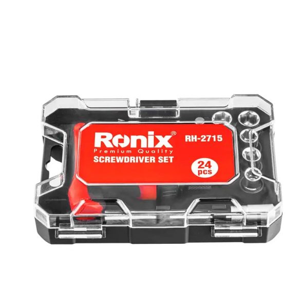 სახრახნისების და თავაკების ნაკრები Ronix RH-2715, 24ც