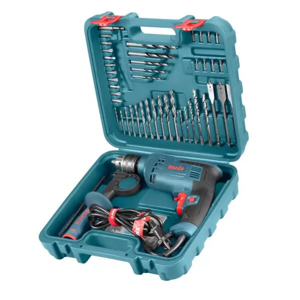 დარტყმითი ბურღის ნაკრები Ronix RS-0006 52ც 750w 13მმ