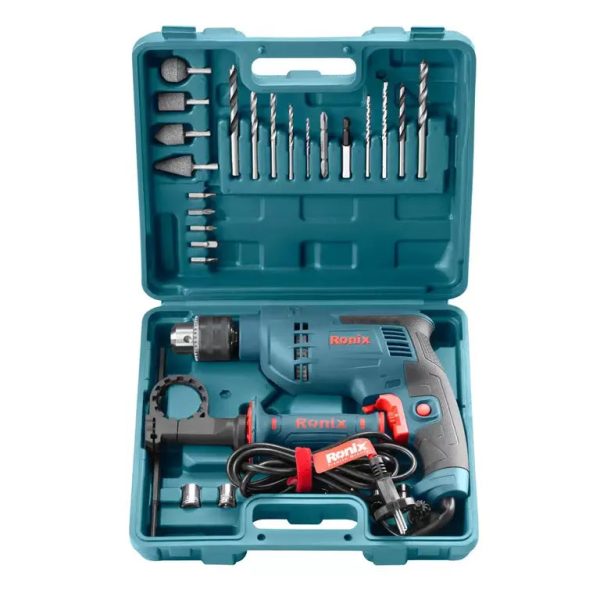 დარტყმითი ბურღის ნაკრები Ronix RS-0007 29ც 750w 13მმ