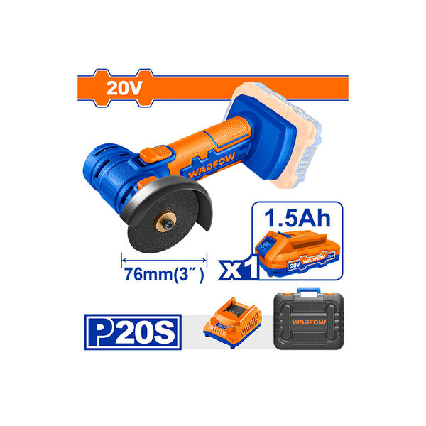 უსადენო მინი კუთხსახეხი 76MM-20V (WLAP571) WADFOW