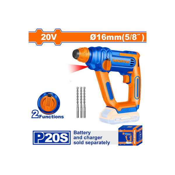 ელექტრო პნევმატური ბურღი (პერფორატორი) 20V-1.5J Li-Ion (WLM1516) WADFOW