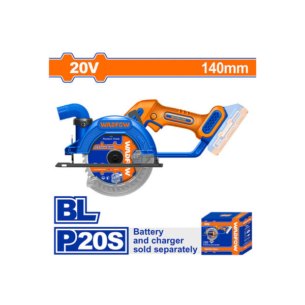 უნახშირო ცირკულარული ხერხი 140mm 20V Li-Ion (WLWP5630) WADFOW