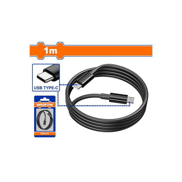 დამტენის ელექტრო სადენი USB-Type-C 1M (WUB1502) WADFOW